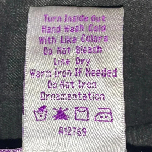 Susan Graver Western Denim Button Up Top Charcoal Gray Metallic Embroidered Sz L - Picture 10 of 10